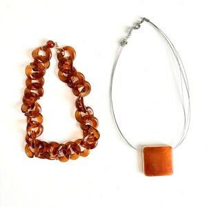 Elegant Burnt Orange Necklace Set